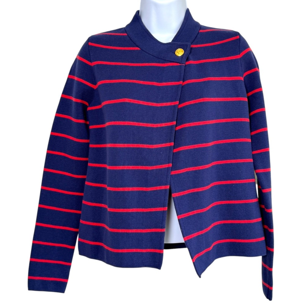 Classic‎ Prep Emery Striped Button Sweater Size 14 New England Coastal Preppy